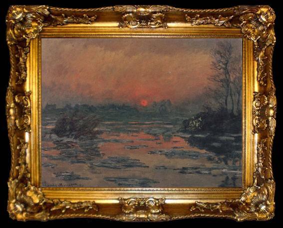 framed  Claude Monet Sunset on the Seine in Winter, ta009-2